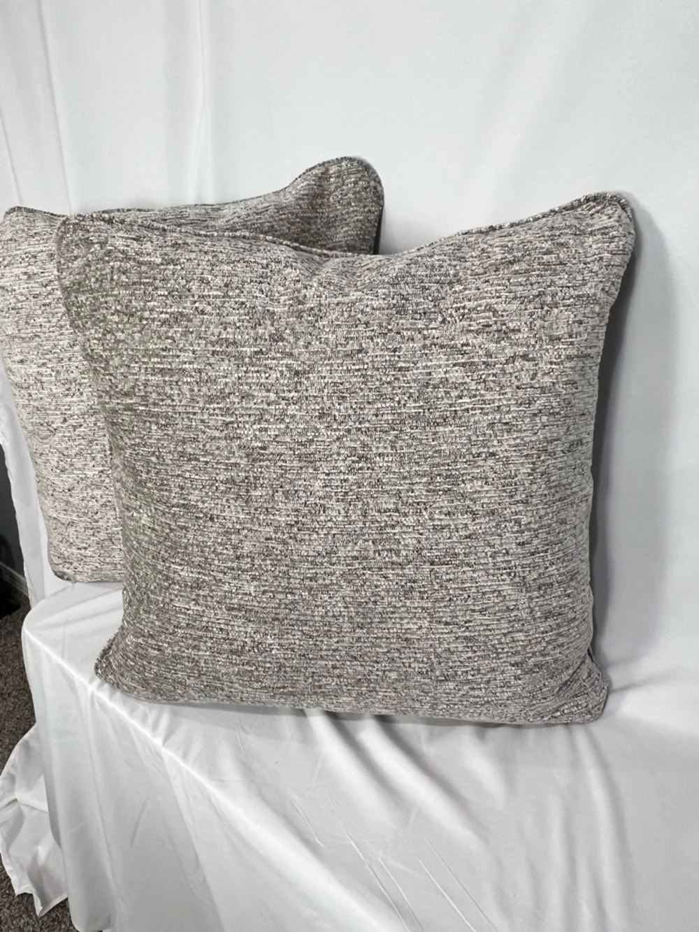 Neutral Chenille Decorative Throw Pillow - Gray & Charcoal